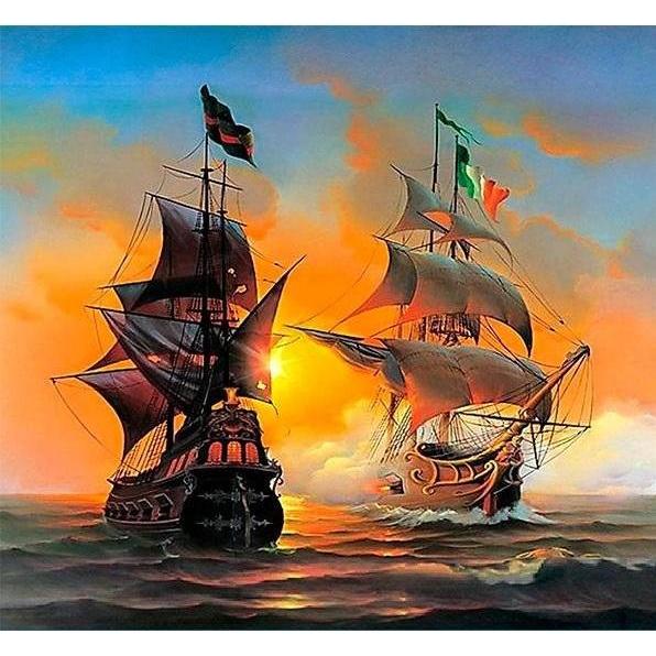 Norimpex 5D-Diamantmosaik - Segelschiffe 40x30cm
