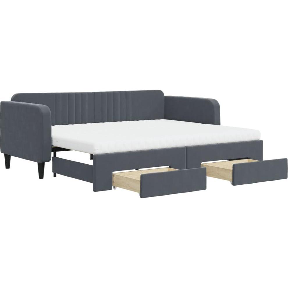 Thumbnail - VidaXL, Sofa, Tagesbett Ausziehbar mit Schubladen 90 x 200 cm Samt (Bettsofa)