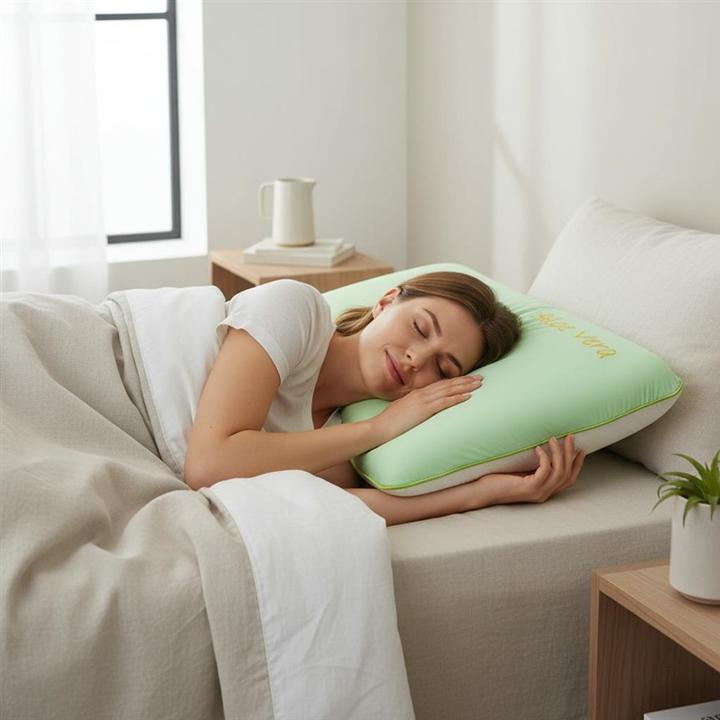 Actual product image Domoletti Pillow Masterjero Memory Aloe Vera, green, 40 cm x 60 cm (40 x 60 cm)