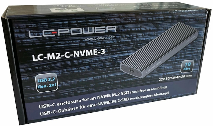 Produktbild LC-Power USB3.2 LC-M2-C-NVME-3 f. M.2 SSD Laufwerks-Gehuse (M.2)