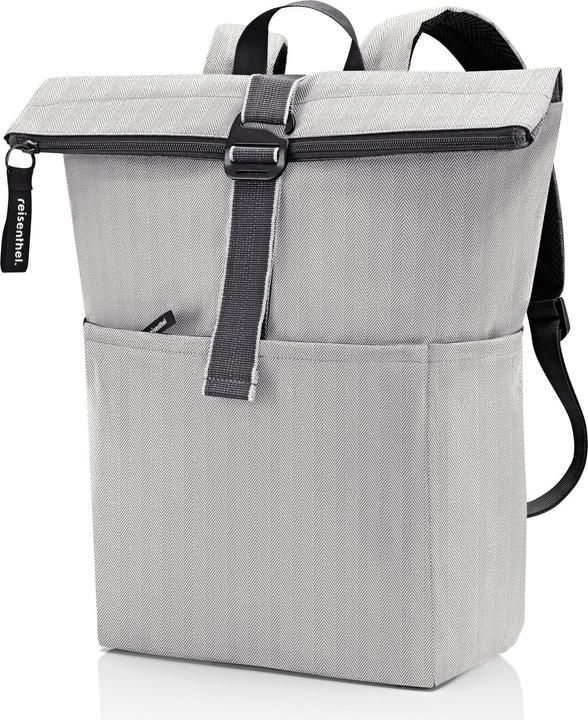 Actual product image reisenthel rolltop backpack herringbone grey (22 l)