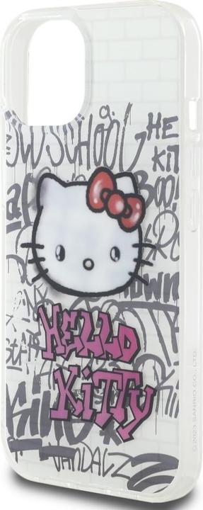 Actual product image Hello Kitty HKHCP15SHDGPHT iPhone 15 6.1" biały/white hardcase IML Kitty On Bricks Graffiti (Apple iPhone 15)