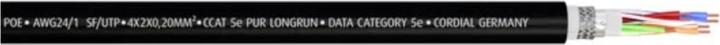 Cordial 50.0 m CCAT 5e PUR LONGRUN, RJ 45 RJ 45 auf SCHILL-Trommel GT 310 OF inkl. Wickelaufsatz (SF/UTP, CAT5e, 50 m)