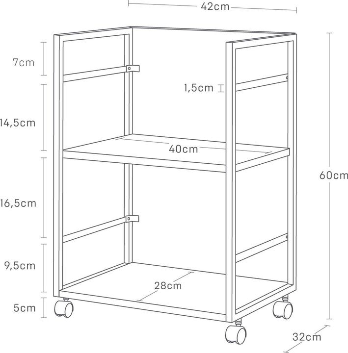Actual product image Yamazaki 2-tier semi-enclosed storage trolley TOWER