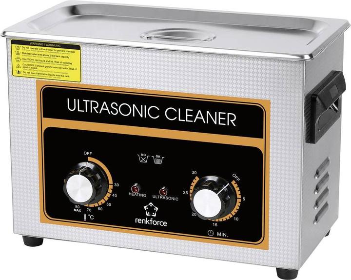 Produktbild Renkforce Ultraschallreiniger Schmuck, Werkstatt, Bürobedarf 180W 4.5l mit Heizung, mit Reinigungsk (40 kHz, 4500 ml)