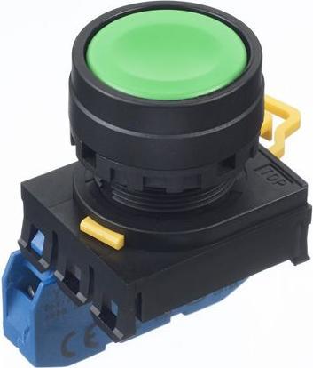Produktbild Idec YW-22mm PB flush plastic maint 1NO green