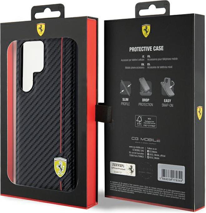 Image du produit Ferrari FEHCLN3DUR S928 czarny/black hardcase Ligne carbone imprimée (Samsung Galaxy S24 Ultra)