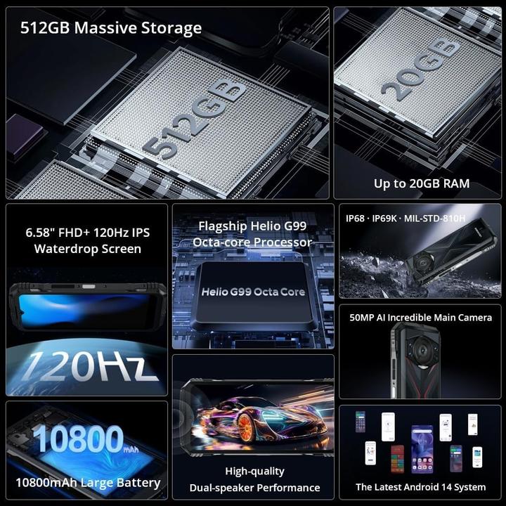 Produktbild Doogee S118 (64 GB, Argent, 5.50", Dual SIM, 4G)