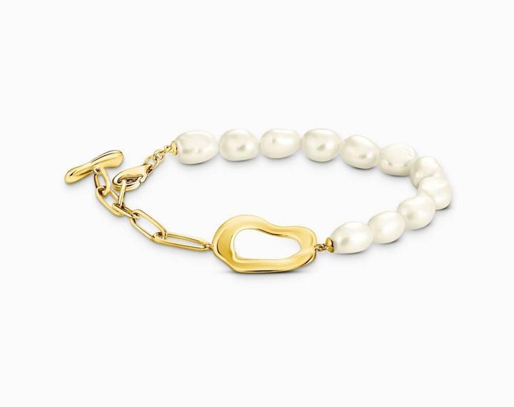 Immagine prodotto Thomas Sabo Perlenarmband Natural Beauty vergoldet (19 cm, Argento 925)