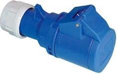 Actual product image PCE CEE Coupling socket Shark 230V 16A 3pole IP44 213-6 (CEE 32/3)