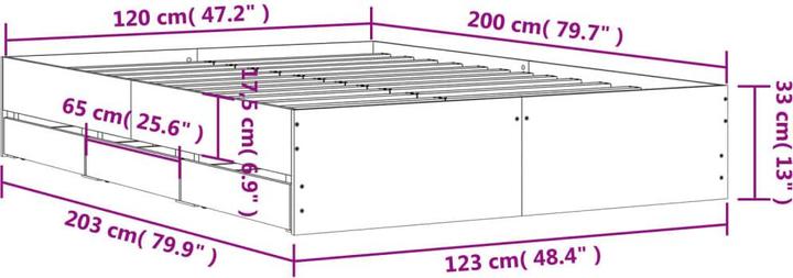 Produktbild vidaXL Bettgestell (120 x 200 cm)