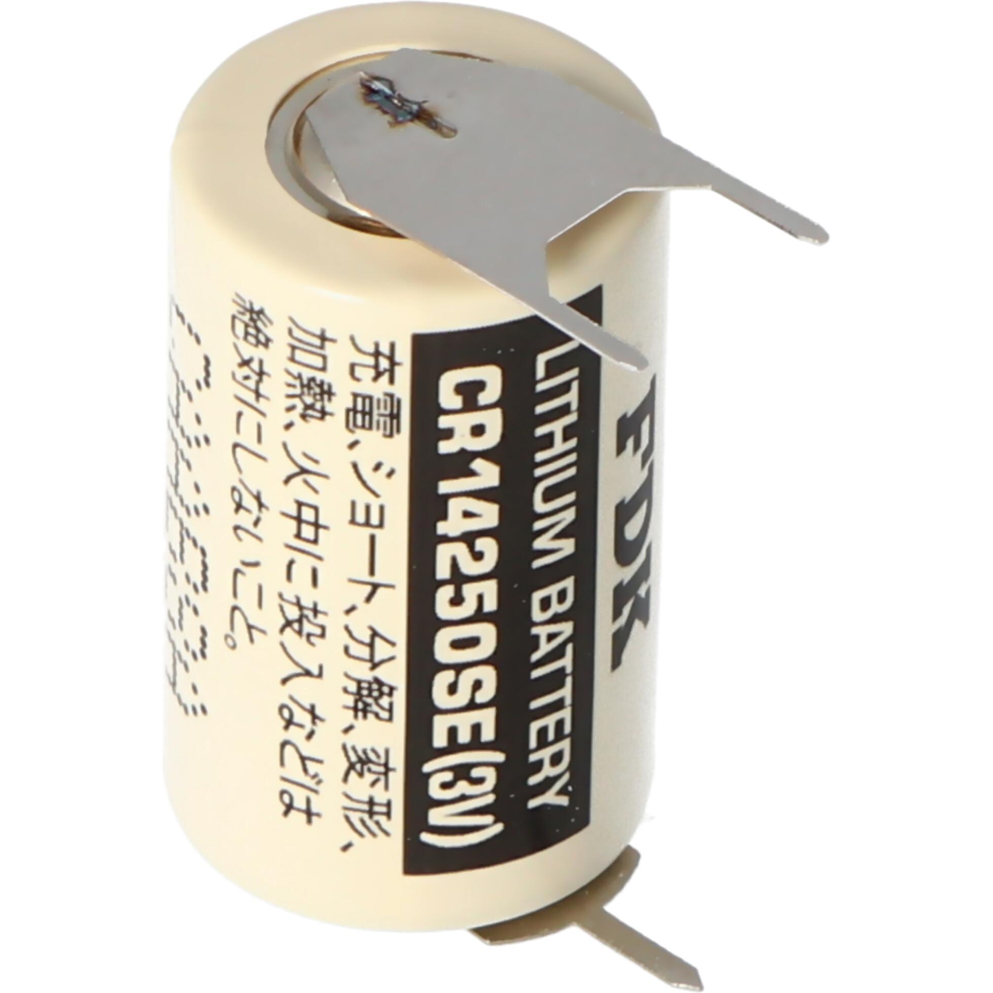 FDK Sanyo Lithium Batterie CR14250 SE 1/2AA, IEC CR14250, 3er Print, 7,6mm Rastermass (3 Stk., 1/2 AA, 850 mAh), Batteri...