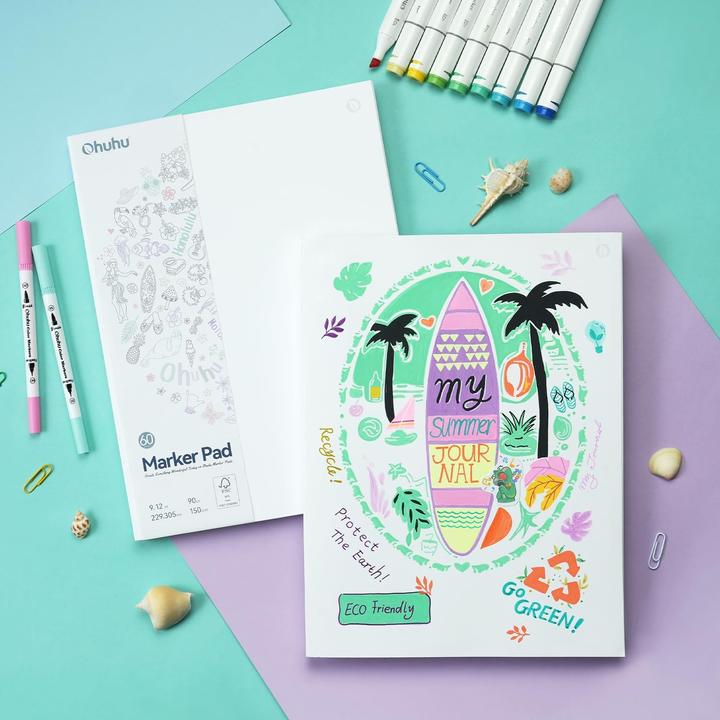 Image du produit Ohuhu Kunst-Skizzenbuch - 150 g/m², 60 Blatt, 22.9 x 30.5 cm (Blanc, Couverture souple)