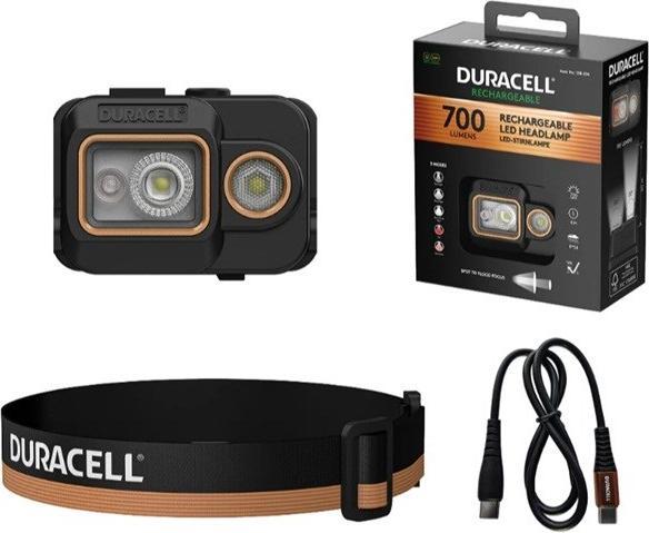 Produktbild Duracell DH700R Stirnlampe schwarz orange (700 lm)