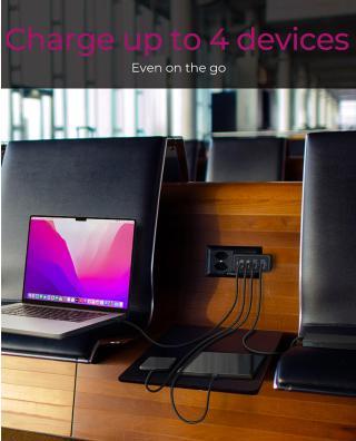 Produktbild Icy Box USB Power Delivery Netzteil, 100 Watt, 2x Type-C®, 2x Type-A, EU, UK, US Stecker (100 W, 2 Ports)