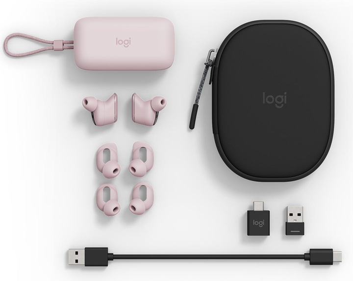 Produktbild Logitech Zone True Wireless - ROSE - EMEA (ANC, 12 h, Kabellos)
