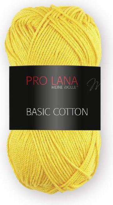 PRO LANA Basic Cotton - Gomitolo 50g / 125m, 100% Cotone, Colore 123, Ferri 3-3,5 Mm