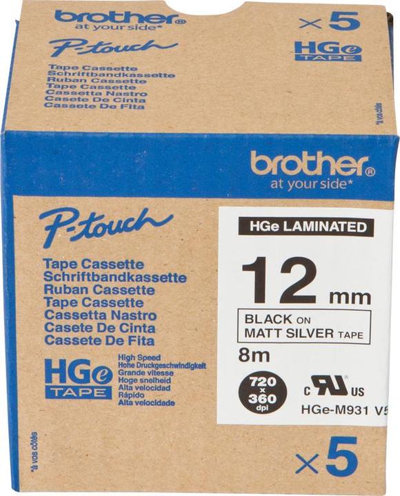 Actual product image Brother P-Touch (1.20 cm, Black, Silver)