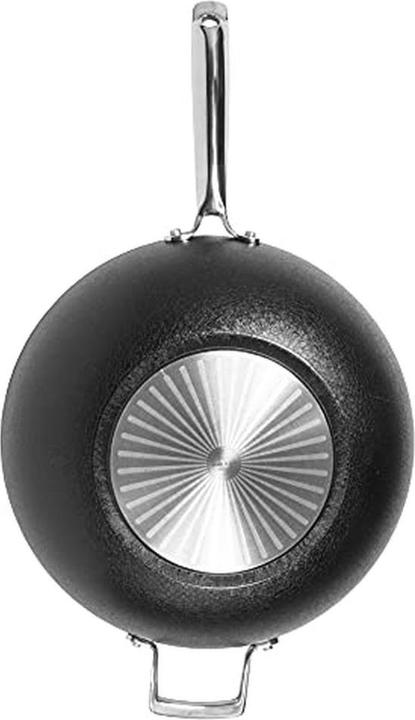 Actual product image Moneta Armonia Wok Sauté Pan, Non-Stick and Anti-Scratch Coating, Suitable for All Stovetops, Dishwasher Sa (32 cm, Wok, Aluminium)