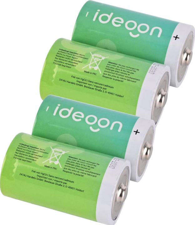 Produktbild Ideoon 4er-Set Premium Batterien Typ D Mono - LR20 Alkaline 1,5V - Langlebige Energie (4 Stk.)