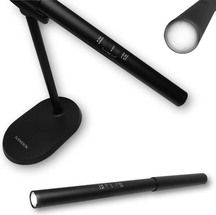 Actual product image Lasmex Svensson Desk lamp/flashlight 2in1 AMSTERDAM magnetic-detatchable 8W black