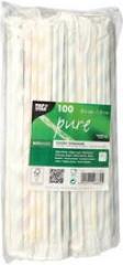 Produktbild Papstar Papier-Trinkhalm "Stripes", 200 mm, farbig sortiert (100 x)