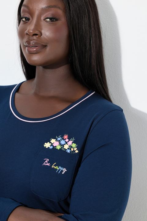 Produktbild Ulla Popken Pyjama, Blüten, Rundhals, Langarm (58)