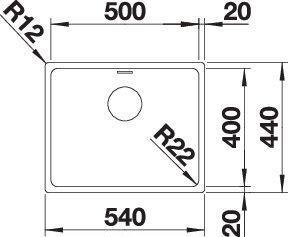 Productafbeelding Blanco Andano 500-IF (Aanrecht, 44 cm, 54 cm)