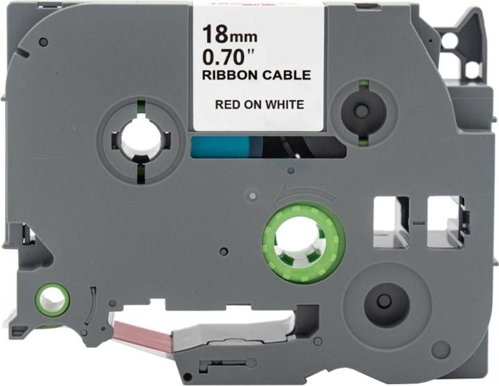 Image du produit Hermex Alternatives Etikettenband zu Brother TZe-FX242 Beschriftungsband (1.80 cm, Blanc, Rouge)