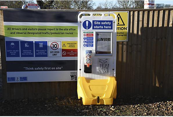 Actual product image Jonesco Mobile universal partition, with cover, seal, latch, yellow.