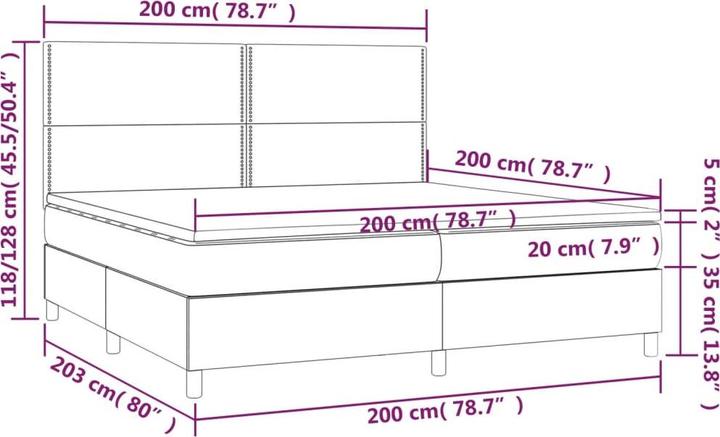 Image du produit vidaXL Boxspringbett (200 x 200 cm)
