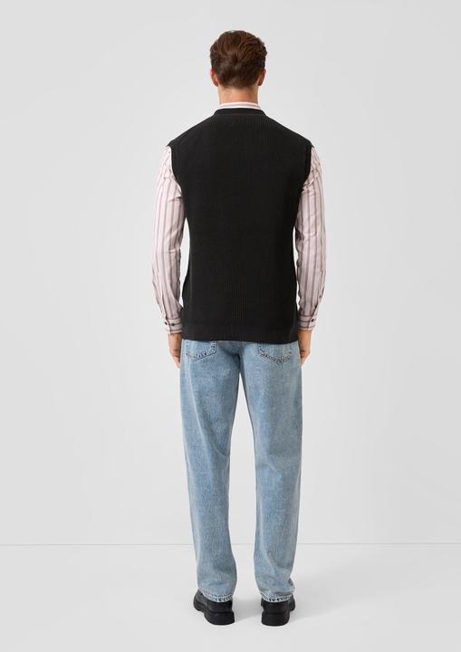 Image du produit s.Oliver Strickpullunder Weicher Strickpullunder mit V-Ausschnitt und Rippblende (M)