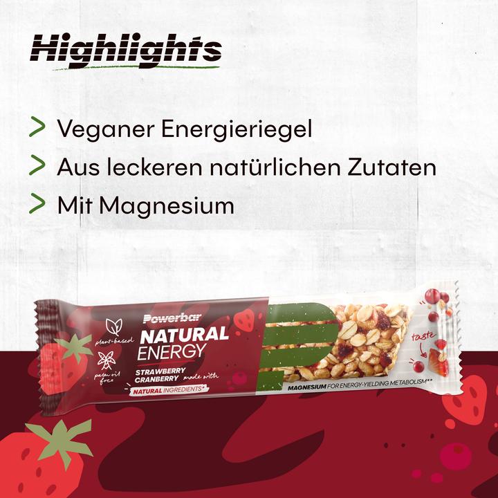 Produktbild Powerbar Natural Energy Cereal (Erdbeere, Preiselbeere, 18 Stk., 720 g)