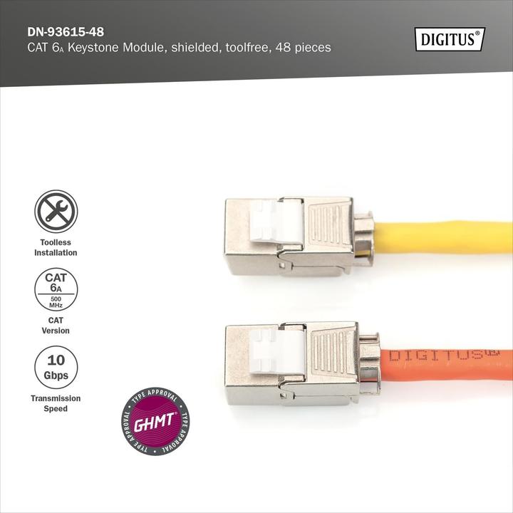Actual product image Digitus CAT 6A Keystone Jack, shielded, 48 pcs. tool-free connection (Keystone module)