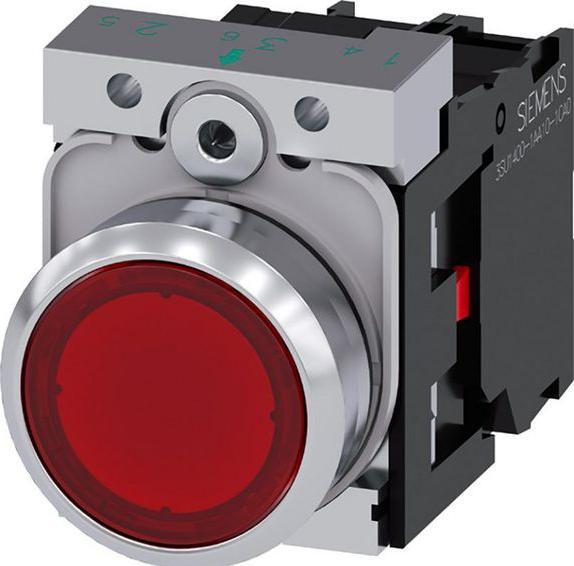 Produktbild Siemens Ill pushbutton 22mm red 1NC