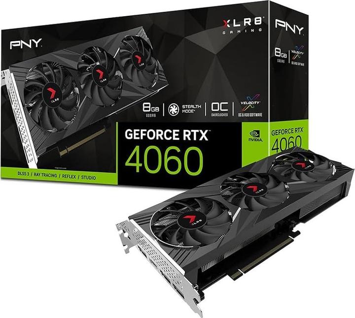 Produktbild PNY Karta graficzna GeForce RTX 4060 XLR8 Gaming Verto Epic-X RGB OC 8GB GDDR6 (VCG40608TFXXPB1-O) (8 GB)