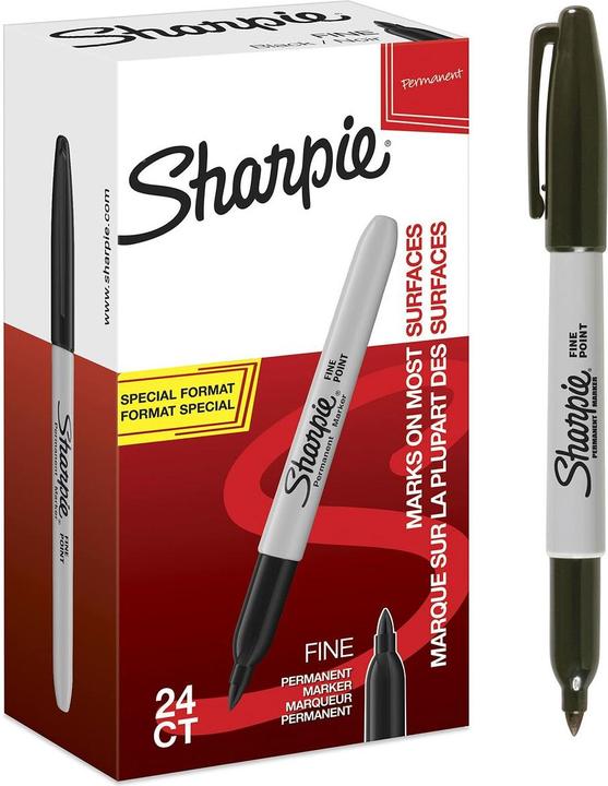 Actual product image Sharpie Permanent brand (Black, Grey, 0.90 mm, 24 x)