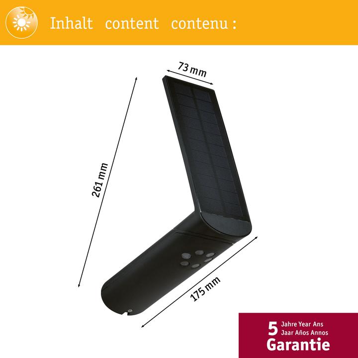 Produktbild Paulmann Solar Wandleuchte Ilias (115 lm, IP44)