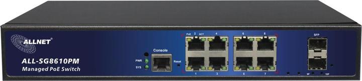 Allnet Switch smart managed Layer2 10 Port &bull 8x 1 GbE &bull PoE Budget 240 Watt &bull 8x PoE at (10 Ports)