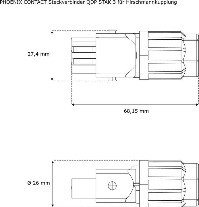 Produktbild Phoenix Contact Storenstecker QPD STAK 3 L+PE, 1.5 mm², Schwarz