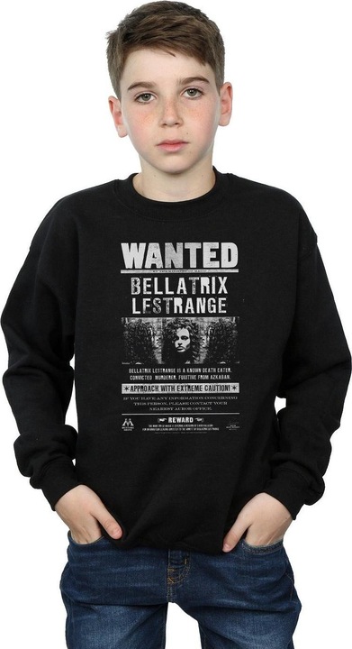 Actual product image Boys Bellatrix Lestrange Wanted Sweatshirt (116)