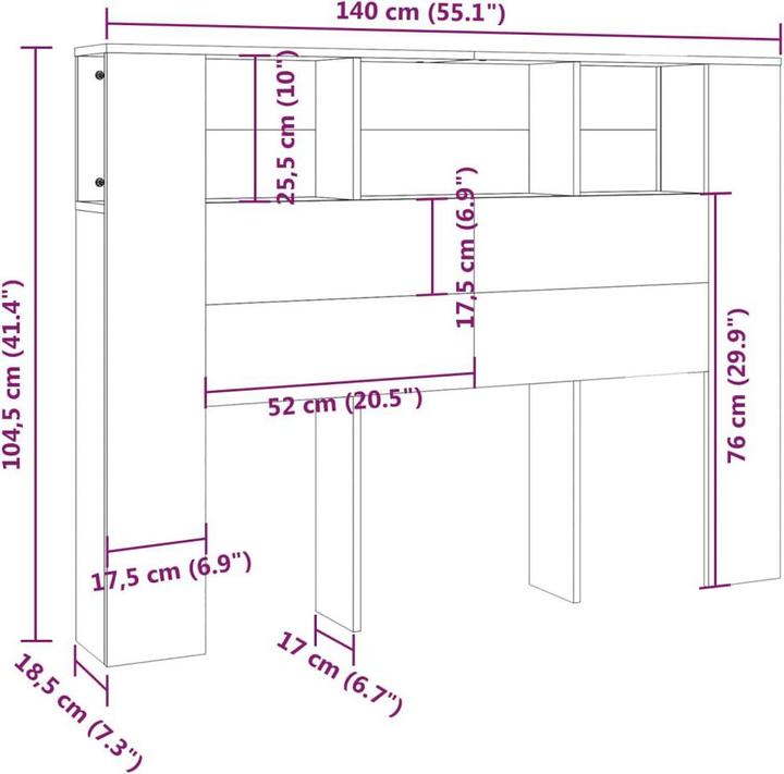 Actual product image vidaXL Jennilee (140 x 18.5 x 104.5 cm)