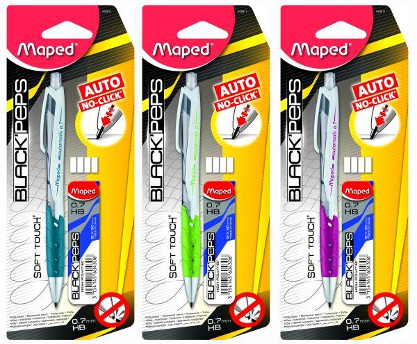 Image du produit Maped Porte-mines 0,7mm 4 roues +12 mines, Black Peps (0.70 mm, HB)