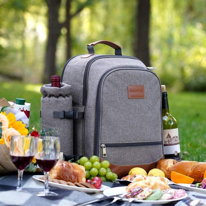 Actual product image HappyPicnic Picnic backpack with accessories, grey