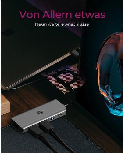 Actual product image Icy Box IB-DK4012-CPD (USB-C, 9 Ports)