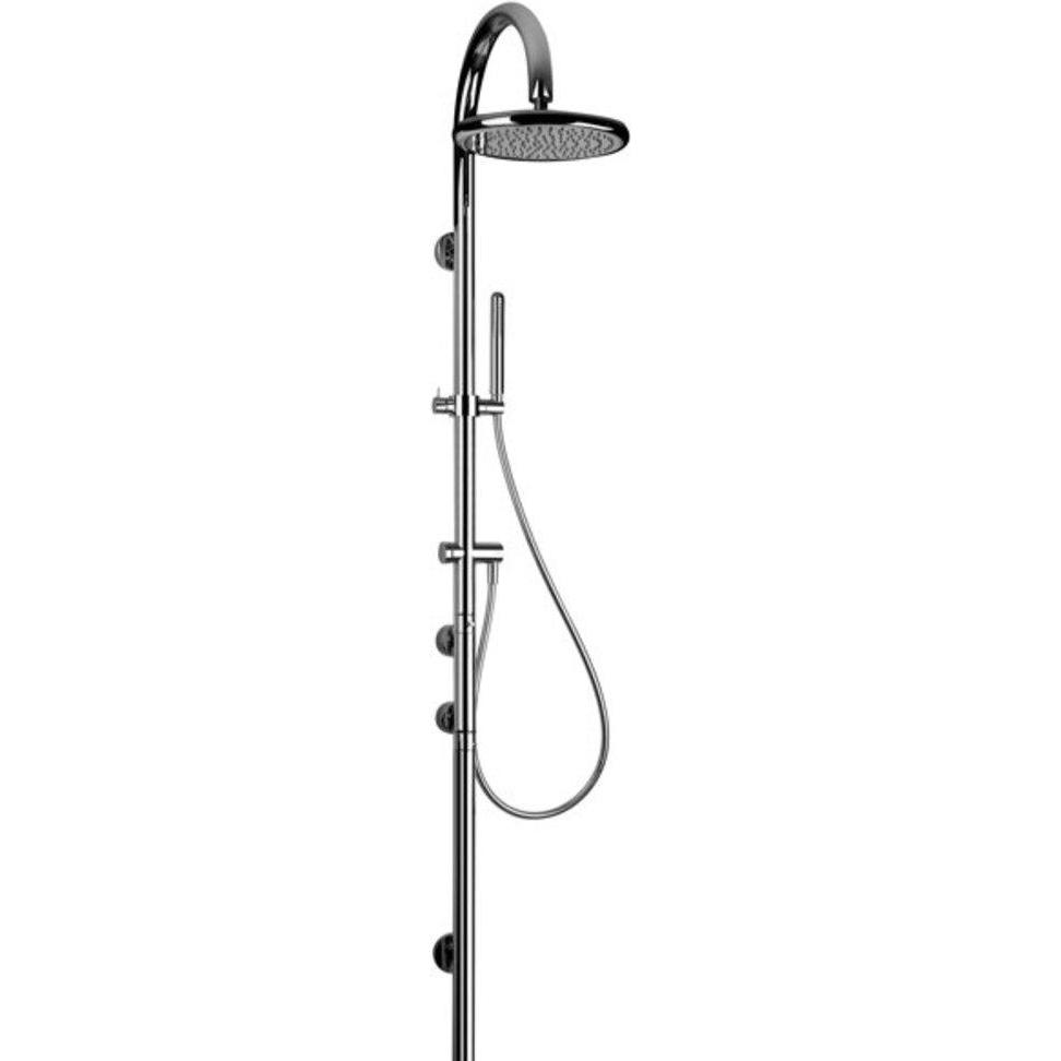 Gessi, Badarmatur, Goccia Duschsäule mit Aufputz-Thermostat, automatischer Umsteller, Kopfbrause, Antikalk-Handb
