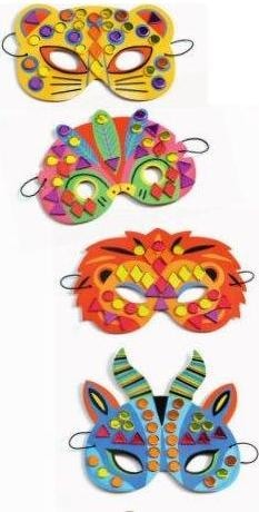 Actual product image Djeco Mosaic masks jungle animals