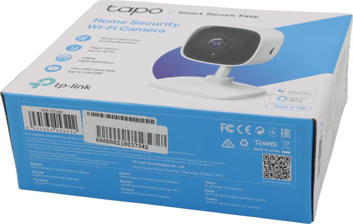 Actual product image TP-Link Tapo C100 Home Security (1920 x 1080 Pixels)