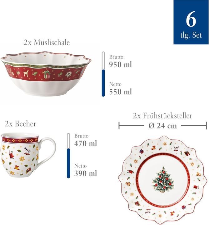 Actual product image Villeroy & Boch Breakfast for 2 white, set of 6 Toy's Delight (6 pcs.)