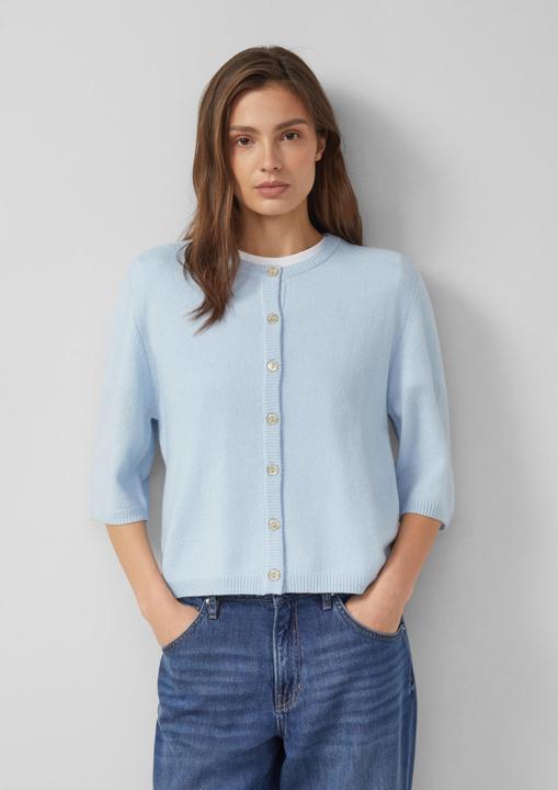 Produktbild s.Oliver Strickjacke Strickjacke aus Alpaka-Mix mit Halbarm (48)